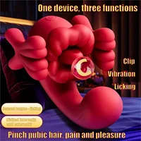 KUSHOR 3in1 Zunge Lecken Vibrator für Frauen G-punkt Klitoris Stimulator Dildo Vagina Massagegerät Weibliche Masturbation Erwachsene Sex Spielzeug 5