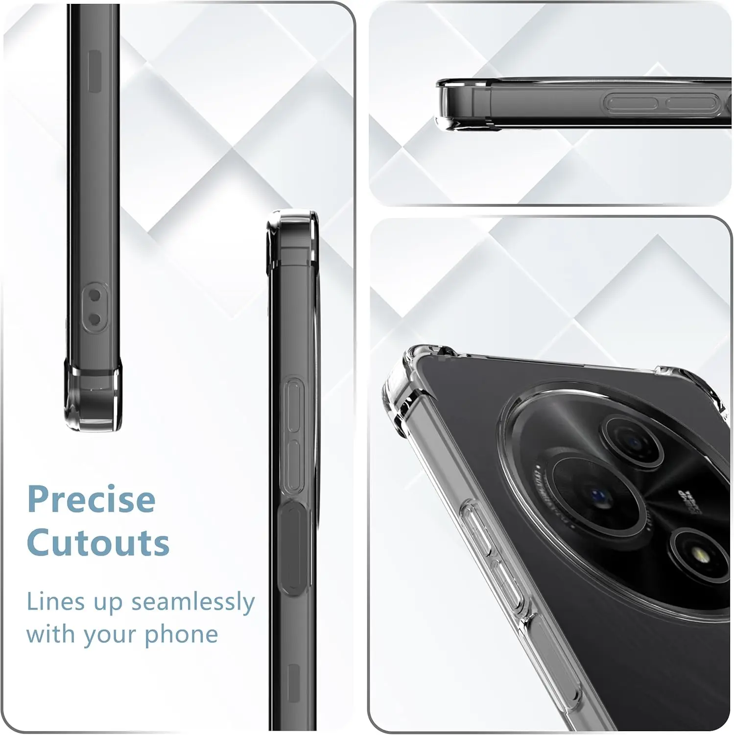 Reinforced Clear Soft TPU Case with Camera Protection and Airbag Corners