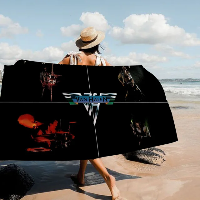 15 Sizes V-Van-Halen Band Towel Microfiber Beach Towel Absorbent Quick dry Soft Yoga Swimming Resort Mountain Climbing Towel 2