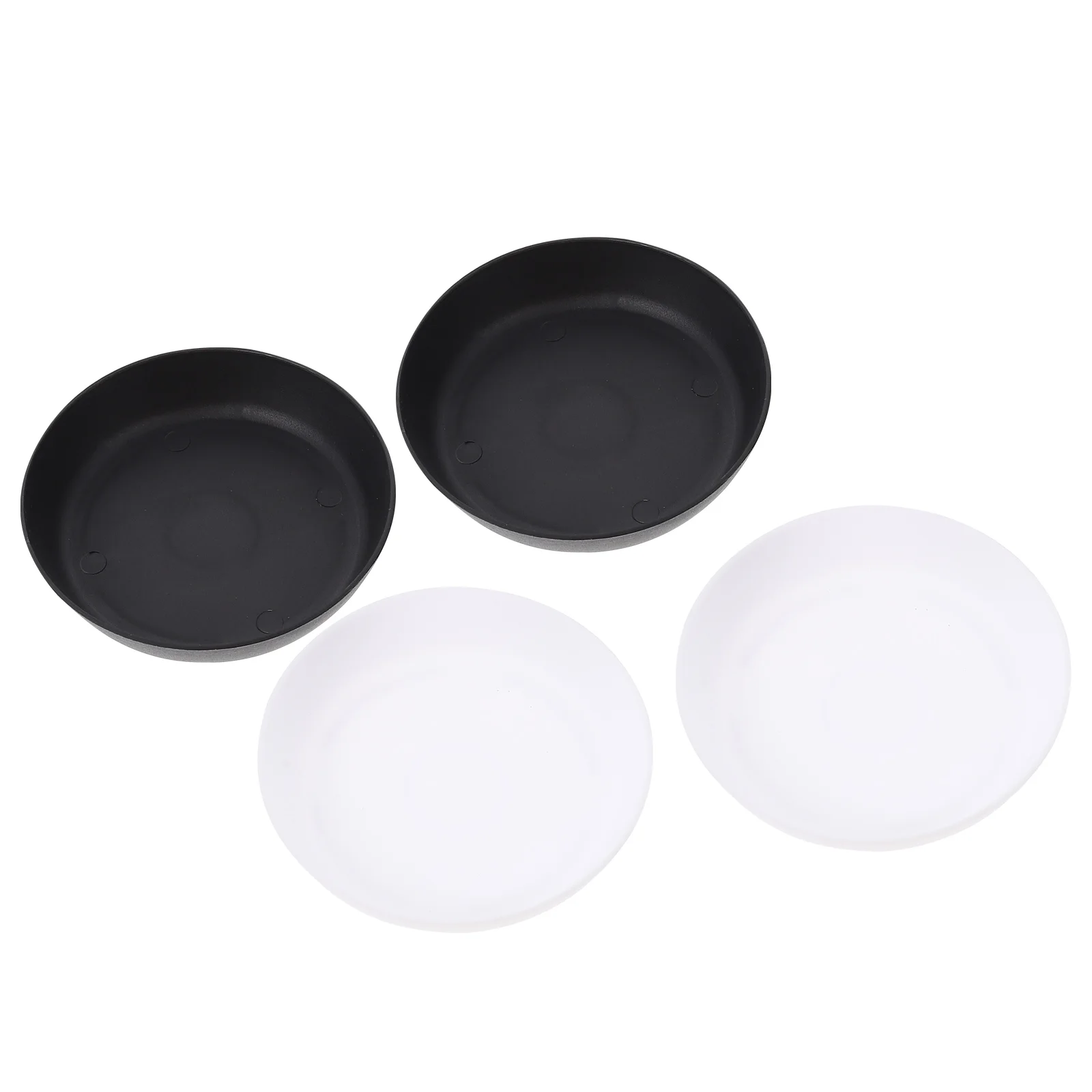 30pcs Flower Water Tray Drip Trays Saucers Planter Trays Round Flower Pot Drip Pans Dishes Plates Black White 7cm