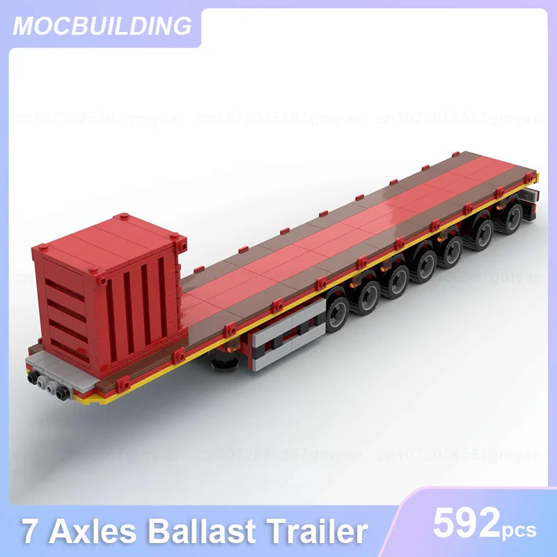 로우베드 중량 운송 트레일러 마모엣 모델 MOC 블록 DIY 조립 브릭스 운송 시리즈 교육용 장난감 선물