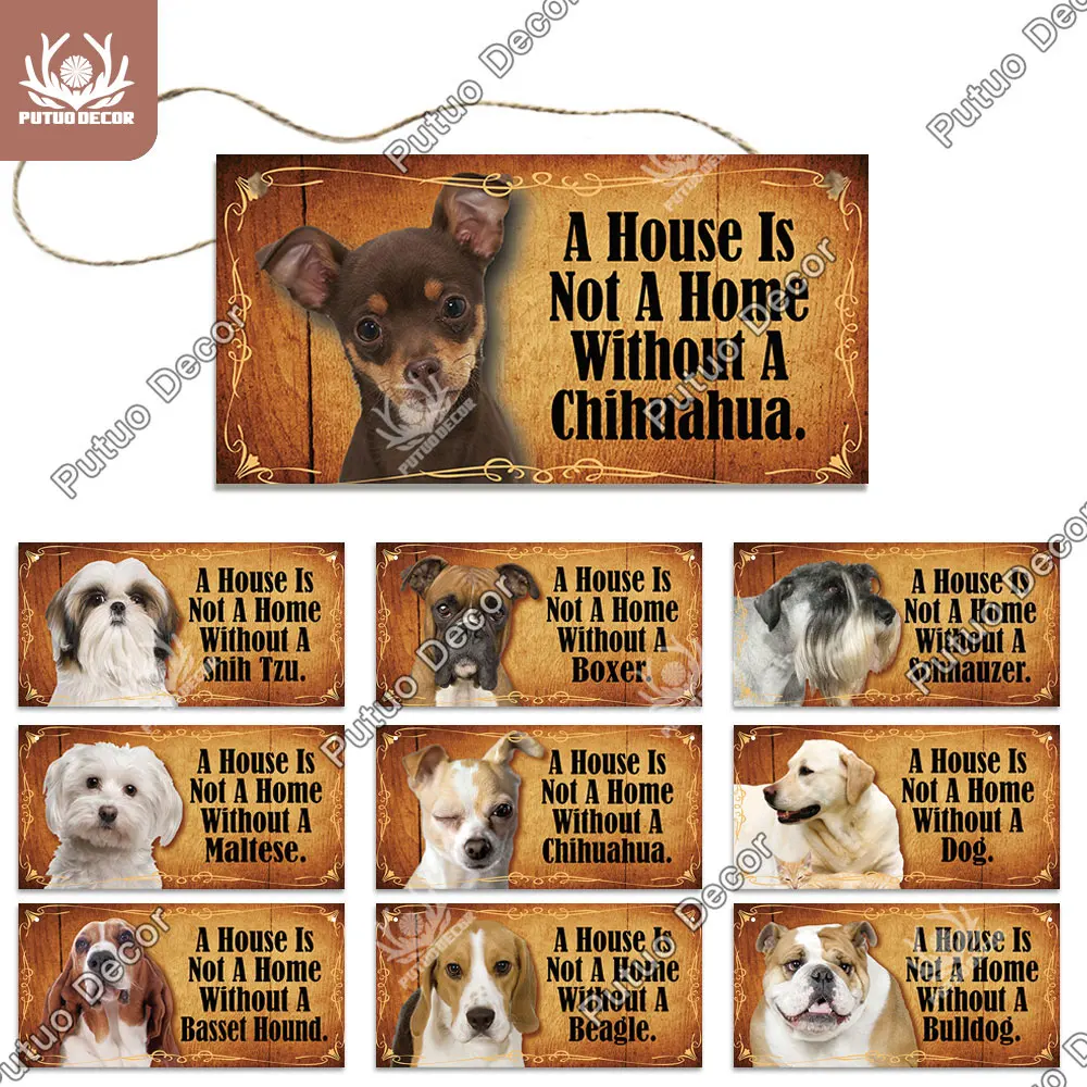 Spree Dog Accessories Tags Rectangular Wooden Pet Tag Pendant Animal Sign  Plaques Wood Sign Dog House Home Decoration Wall Decor 