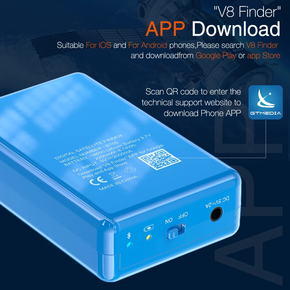 Localizador de Satélite Bt05 Dvb s2 Multi Decodificação Padrão para Android Ios Digital Bluetooth hd Satfinder Gtmedia-v8 - Image 3