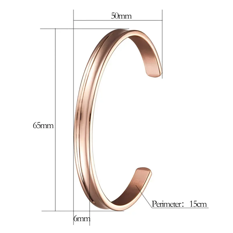 7mm Fashion Stainless Steel Opening Adjustable Bangles C-shaped Arc Groove Bracelet High End Couple Birthday Party Jewelry 2