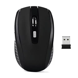 Ergonomic Wireless Optical Mouse with USB Adapter (Matte Black)