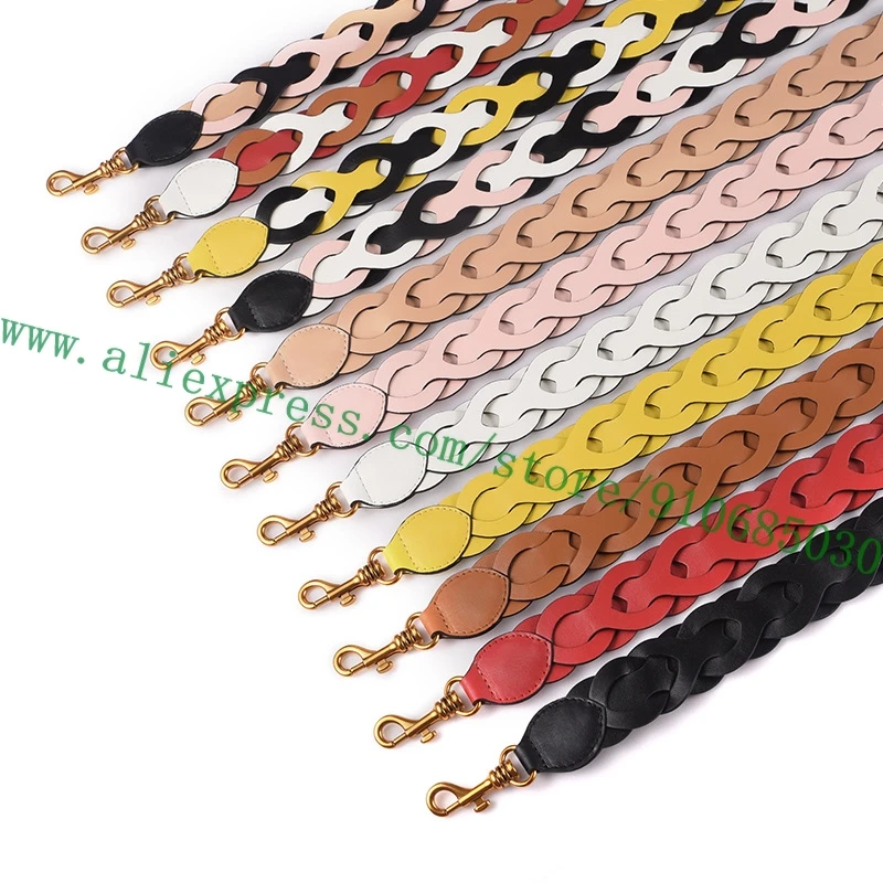 Top Quality Genuine Calfskin Bag Strap For Luxury Lady Handbag Women Shoulder Carrying Belt Twisted