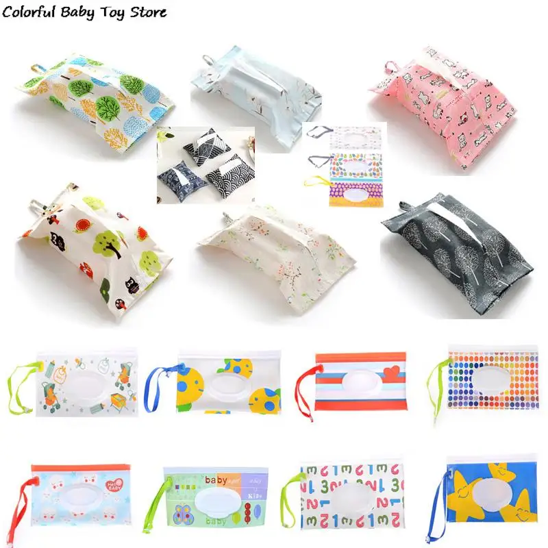 

Clutch And Clean Wipes Carrying Case Eco-friendly Wet Wipes Bag Clamshell Cosmetic Pouch Easy-carry Snap-strap Wipes Container