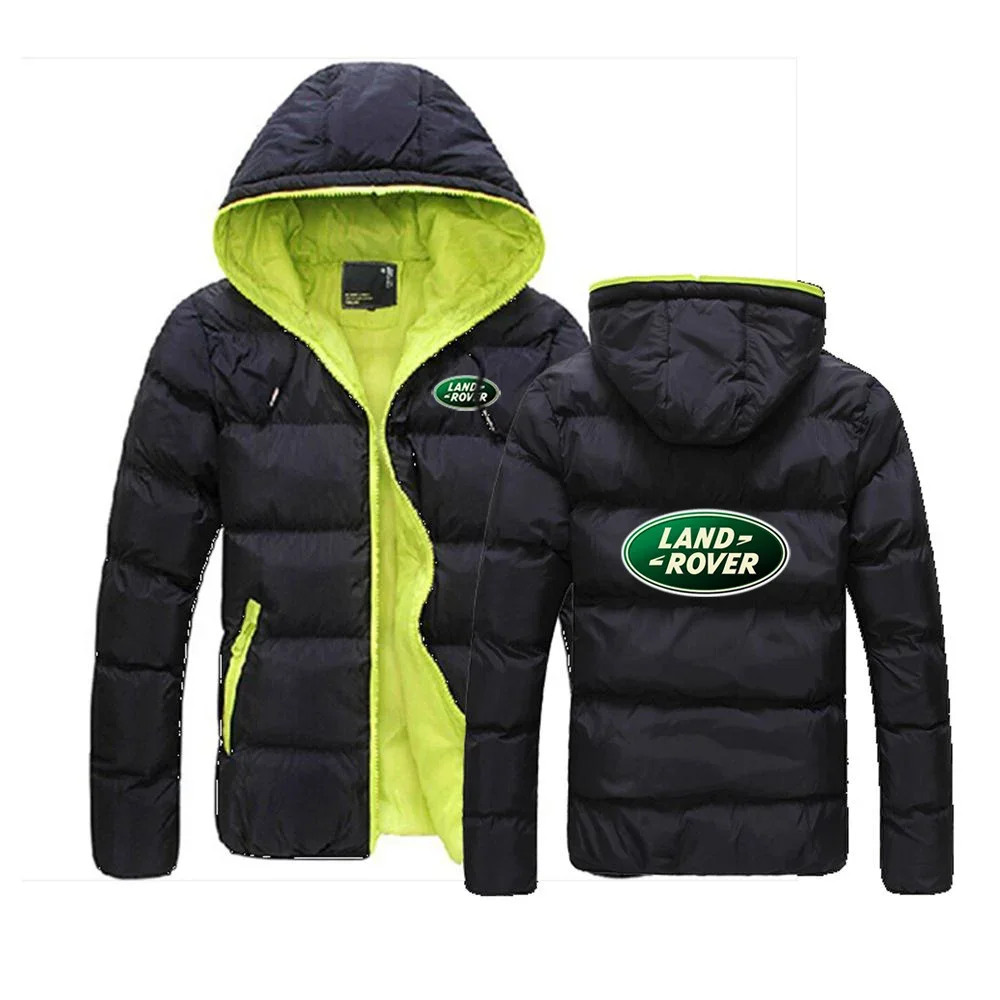 

Land Rover Car Logo 2024 Men's New Winter Warm Casual Outwear Coats Solid Color Stand Collar Windbreak Cotton Padded Jacket Tops