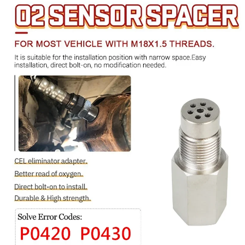 Oxygen Sensor Spacer Universal 02 Bung Extension Catalytic Converter O2 Oxygen Sensor Spacer Oxygen Sensor Extender 0/90 Degree
