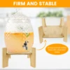 Drink Dispenser Stand Bamboo Rack Glass Jar Water Jug Holder Beverage Whiskey Decanter Stand Dispenser Base for Bar Office 3