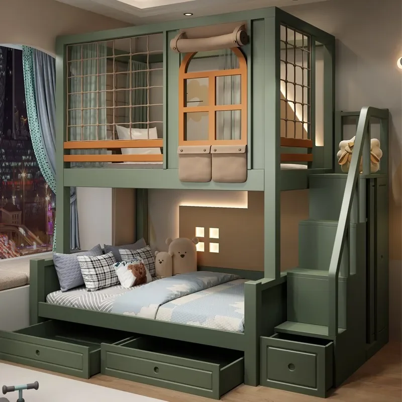 Solid Wood Castle Princess Bedroom Furniture Children Beds Girl Bunk Kids Bed Set Furniture with Slide 5