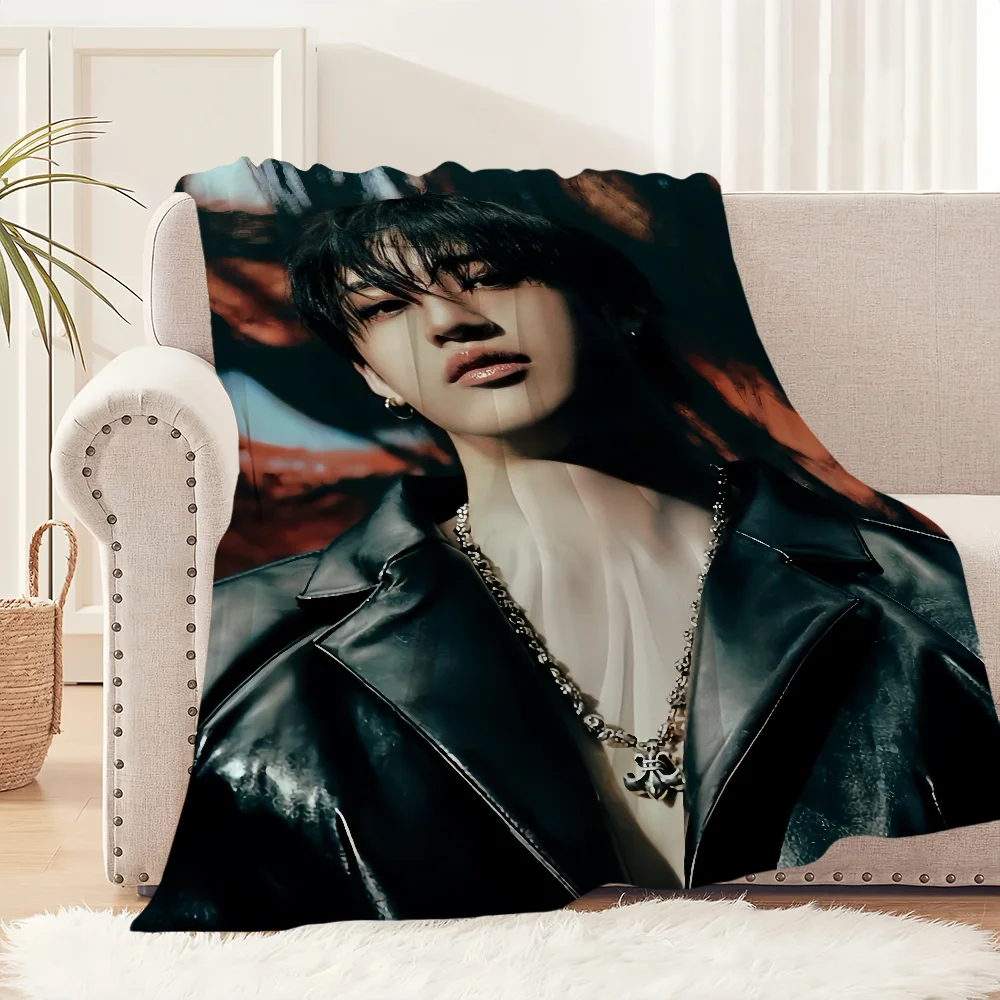 Four idol seasons warm soft B-Bang C-Chans plush blanket suitable for sofa living room office bedroom travel K-KPOP gift Flannel 2