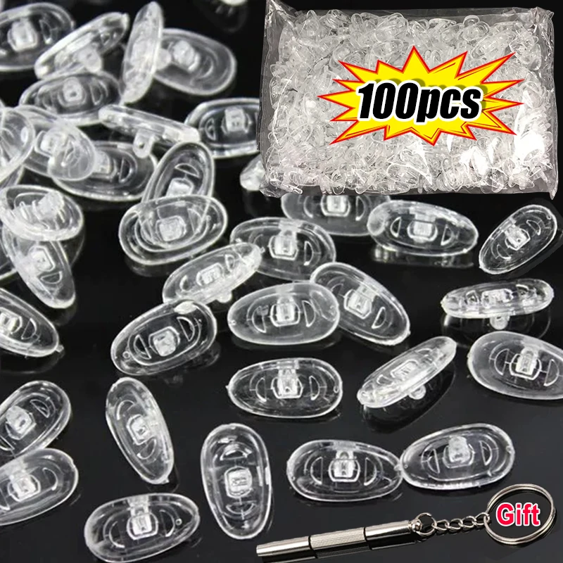 40 Pezzi Naselli Per Occhiali In Silicone Antiscivolo - Trasparenti E Neri