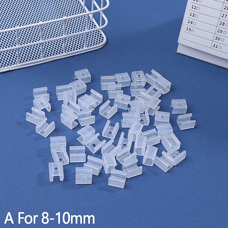 Durable Led Connector Fix Plastic Clips Mounting Fixing On Wall 8/10/12/14/17/18/20MM RGB 5730/5050/2835 Strip Light 50PCS Led Strip Clips