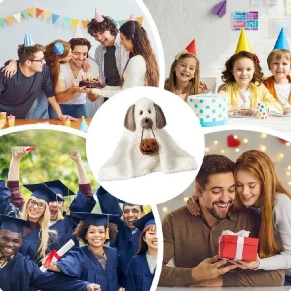 Fun Cute Ghost Dog Pillow PP Cotton White Halloween Soft Room Decoration Puppy Sofa Pillow