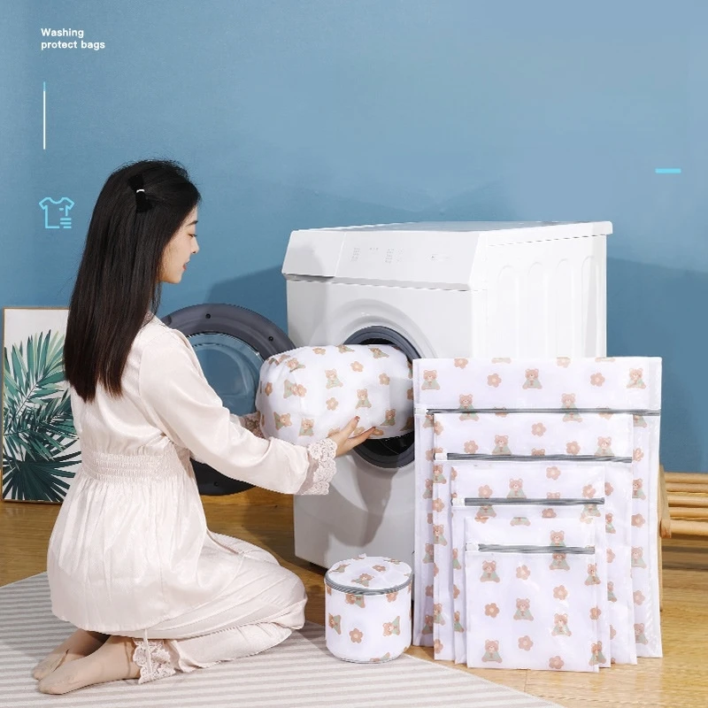팬더 더러운 옷 가방, 지퍼 세탁 여행용 그물 바구니, 세탁기 브래지어 속옷 메쉬 가방, 세탁 정리함 액세서리