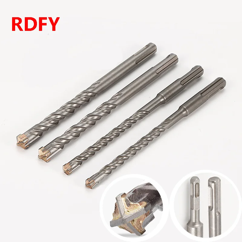 160 200 350mm cross electric drill bit concrete drill bit round（sds-plus） shank square shank 5-25mm through the wall