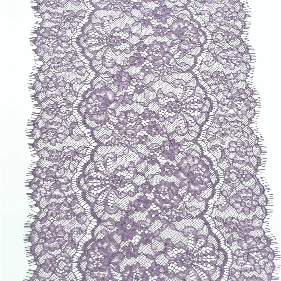 3y/lot Width 9 inch 23cm Purple Eyelash Lace Trim Non-Elastic Lingerie Sewing Craft DIY Apparel Fabric Lace Underware Material 5