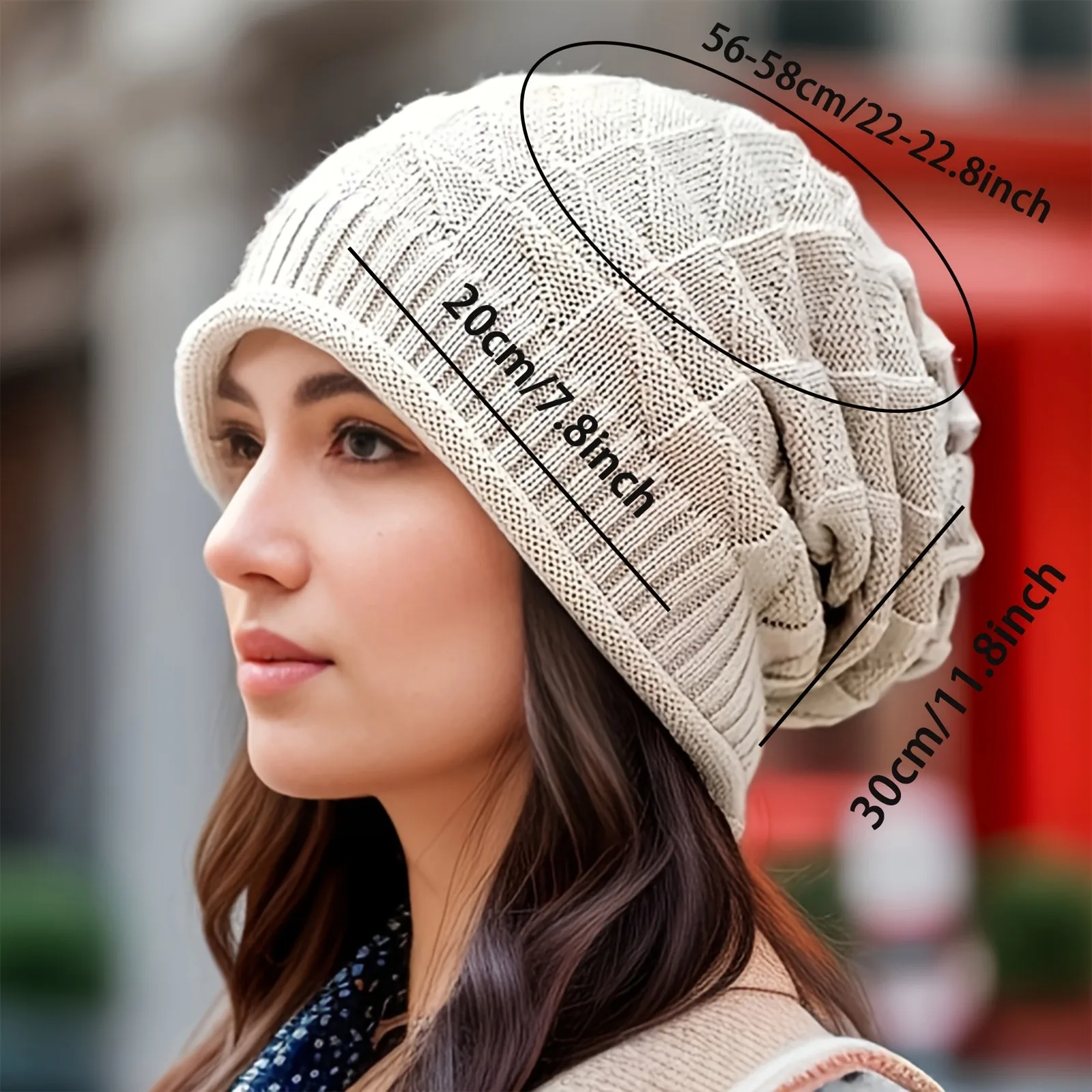 Chic Women's Chunky Slouch Beanie with Ear Warmers - Hand Washable Autumn Accessory