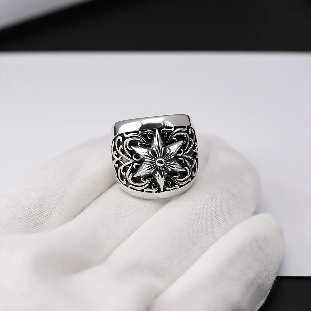 European and American Peach Blossom Vine Love Shaped Personalized Punk Ring