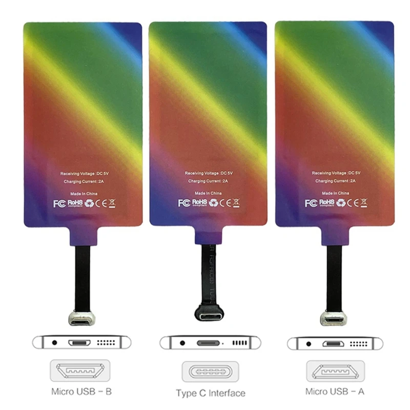 Wireless Charging Receiver 10W 5V 2A Wireless Charging Receiver Module Universal Port For Android Qtandard Easy Install (Type-C)