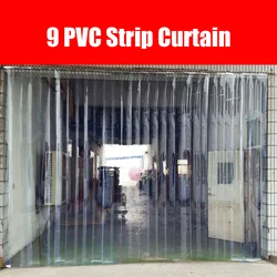 9Pcs Plastic Curtain Strips 82.6 Inch Height X 6 Inch Width Strip Door Curtain 2MM Thickness Clear Curtain Strips for Warehouse