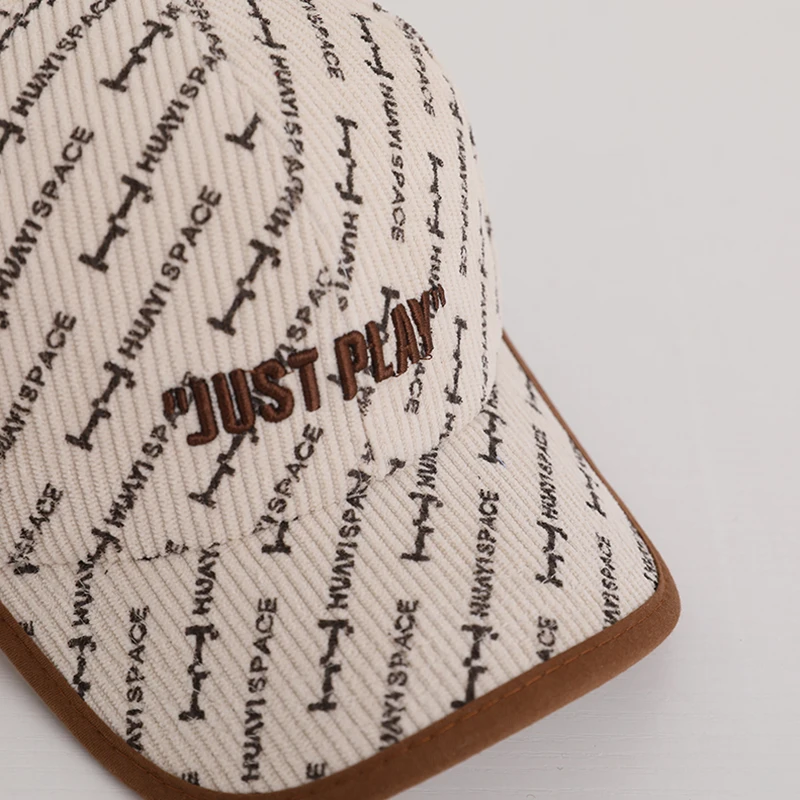 레터 자수 코듀로이 야구 모자, 어린이 소년 소녀, UV 보호 통기성 선햇, 어린이 여행 캠핑 모자