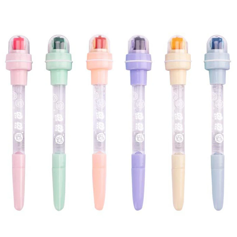 

1PC Multifunctional Cartoon Seal Bubble Ballpoint Pen Children Pen Blowing Magic Stationery Bubble Ballpoint Stamp Funny Office