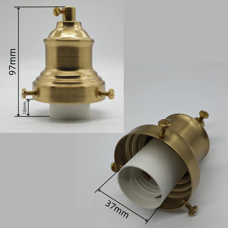 Paralume in ottone con attacco Edison E27 ES | Lampada da soffitto a sospensione con attacco a vite antico | Illuminazione industriale Vintage Decor