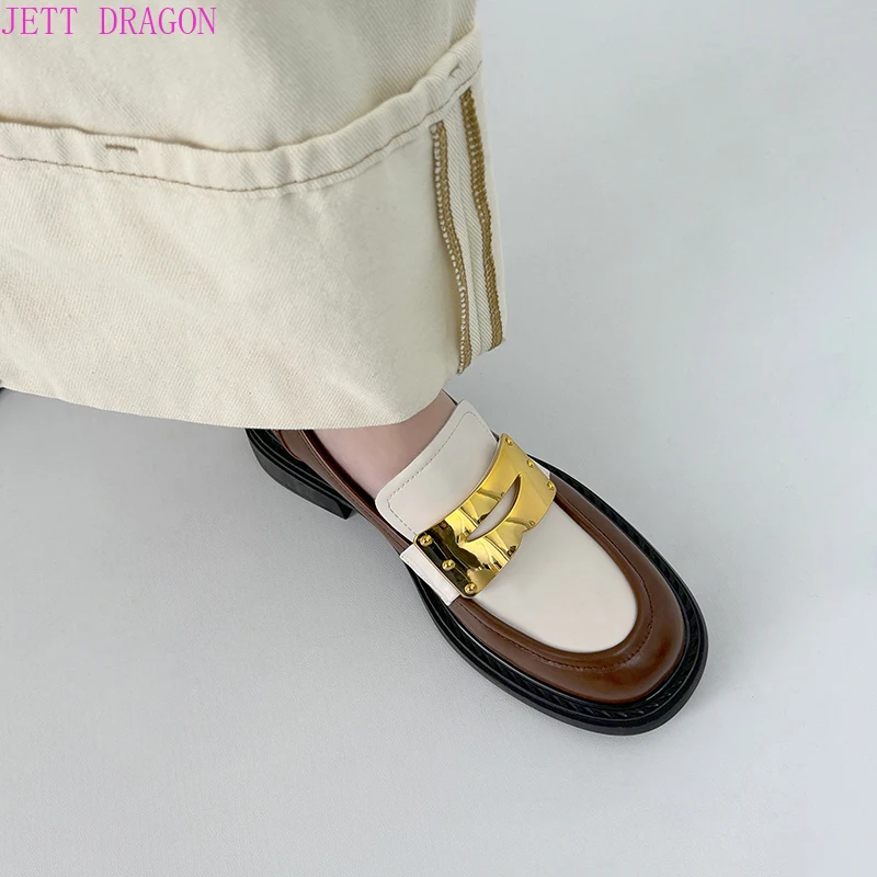 

2024 Womens Loafers Shoes Round Toe Black Pumps Female Footwear Clogs Platform Casual Sneaker British Style Autumn Oxfords
