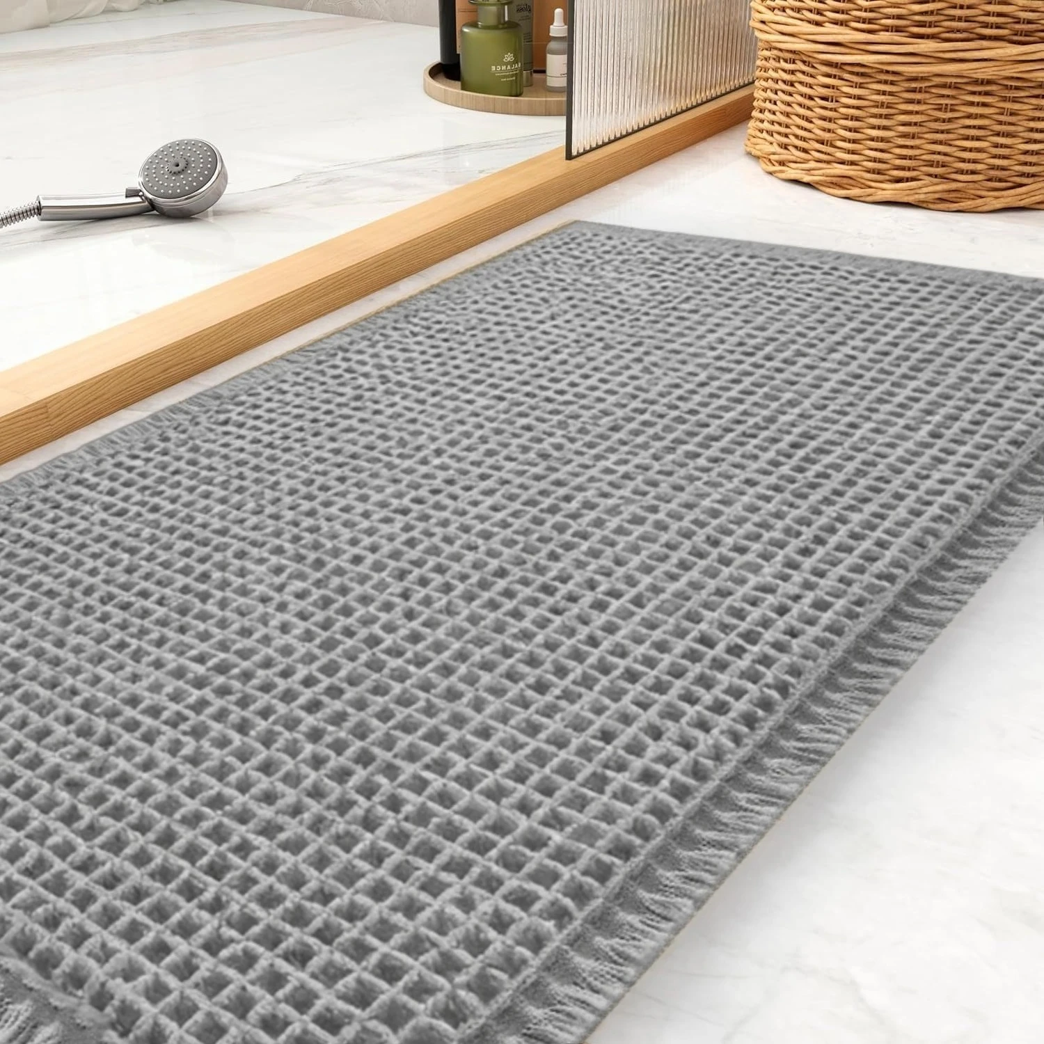 Ultra-Absorbent Waffle Texture Non-Slip Quick-Dry Bath Mat