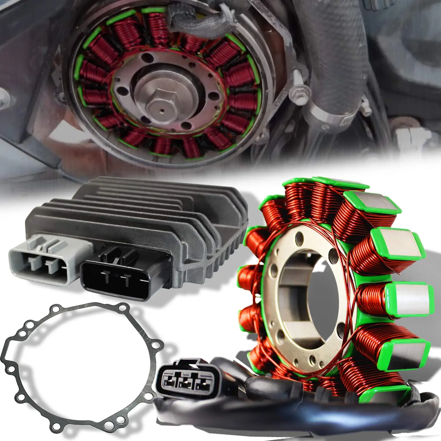 Areyourshop Magneto Stator Voltage Rectifier Gasket Fits for Ka wa sa ki Ninja ZX 10R ZX1000E8F 2008, Ninja ZX 10R ZX1000E9F 2009, Ninja ZX 10R Areyourshop Magneto Stator Voltage Rectifier Gasket Fits for Ka wa sa ki Ninja ZX 10R ZX1000E8F 2008, Ninja ZX 10R ZX1000E9F 2009, Ninja ZX 10R
