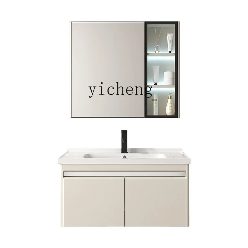 

XL Stainless Steel Bathroom Cabinet Wash Basin Cabinet Combination Light Luxury Washstand Ceramic