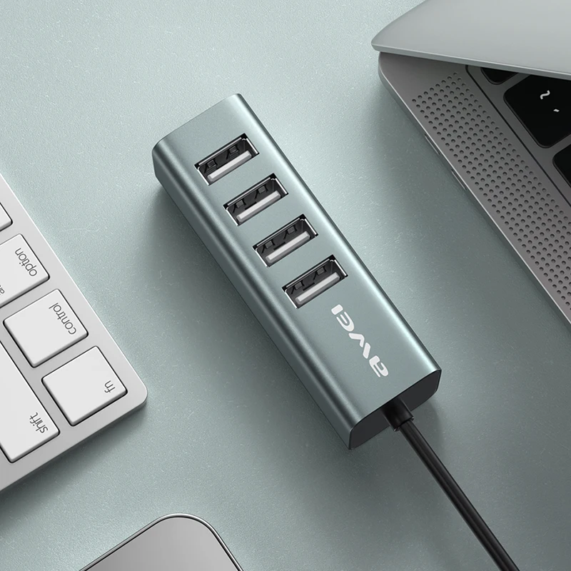 Awei CL-122T Type-C Extender USB 2.0 Docking Station For laptop Tablet Type A Computer Splitter for Data Transmission Charging