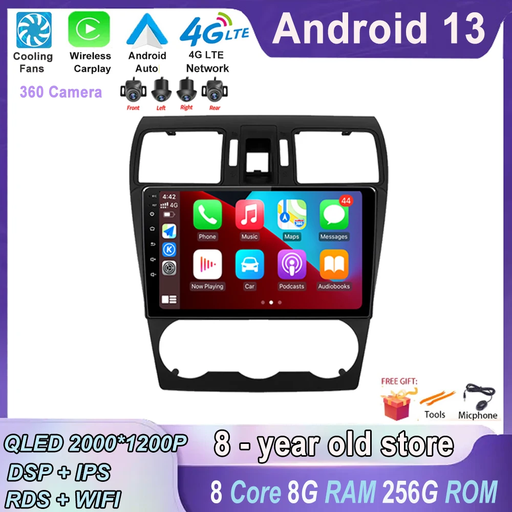 

360 Camera Android 13 Screen Car IPS DSP For Subaru Forester XV WRX 2012- 2015 Navigation BT Multimedia Player Stereo WIFI