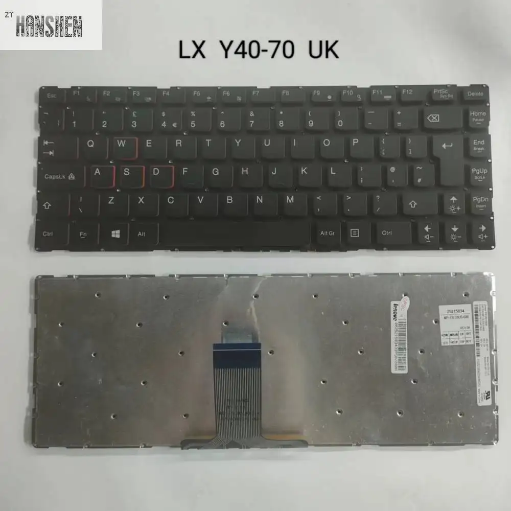 HANSHEN UK  LA  keyboard for Lenovo Erazer Y40 14ISK Y40-70 Y40-70AM Y40-70AT Y40-70AT-IFI Y40-80 Y700-14   black