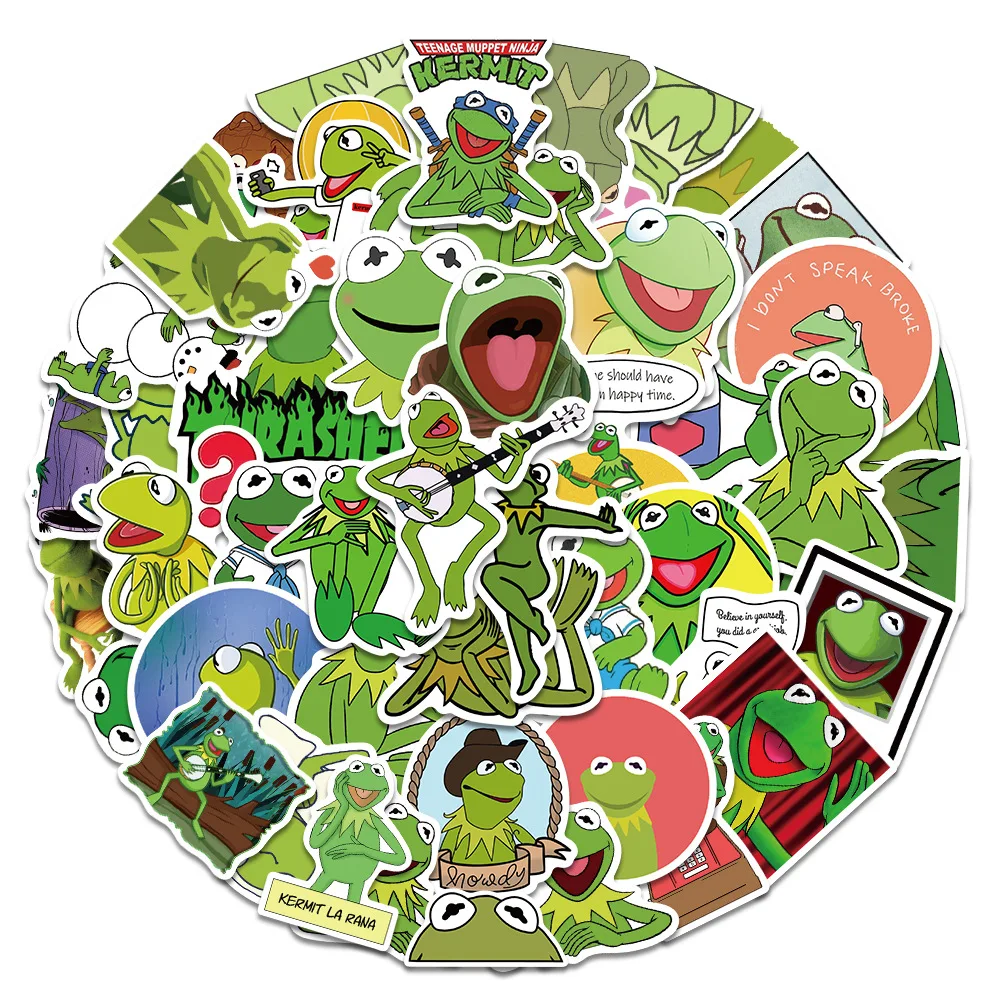 Frog Muppet Cartoon DIY Graffiti Stickers 50Pcs keyboard stickers 3d stickers 3d wall stickers kraft paper stickers cartoon nail stickers anime motion stickers bank card stickers googly eyes stickers