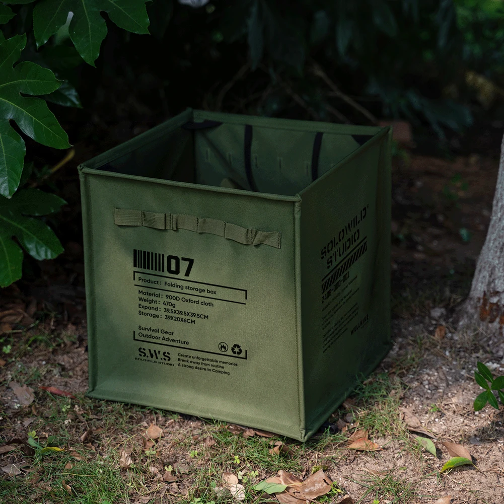 Camping Recycle Bin with Handle Portable Lawn & Leaf Waste Bag Large Capacity Foldable Trash Can for Fishing Backpacker