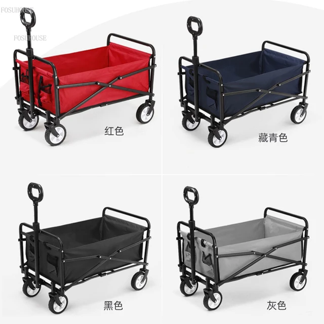 Európai Kerti Kocsik Kültéri Kemping Összecsukható Kocsi Kerekekkel Hordozható Bevásárlókocsik Kertkészletek - Image 3