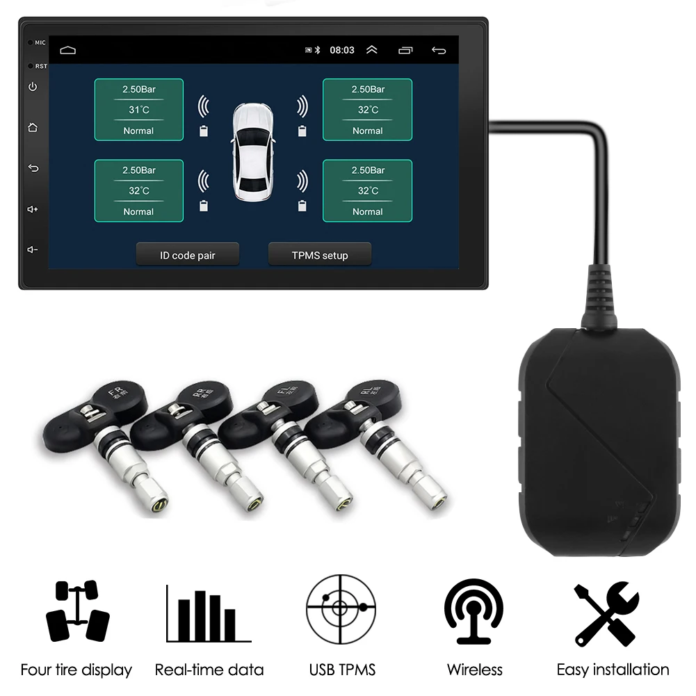 USB TPMS ڵ Ÿ̾ з 溸  ý, ڵ ȵ̵ ׺̼ ÷̾   ý 4 