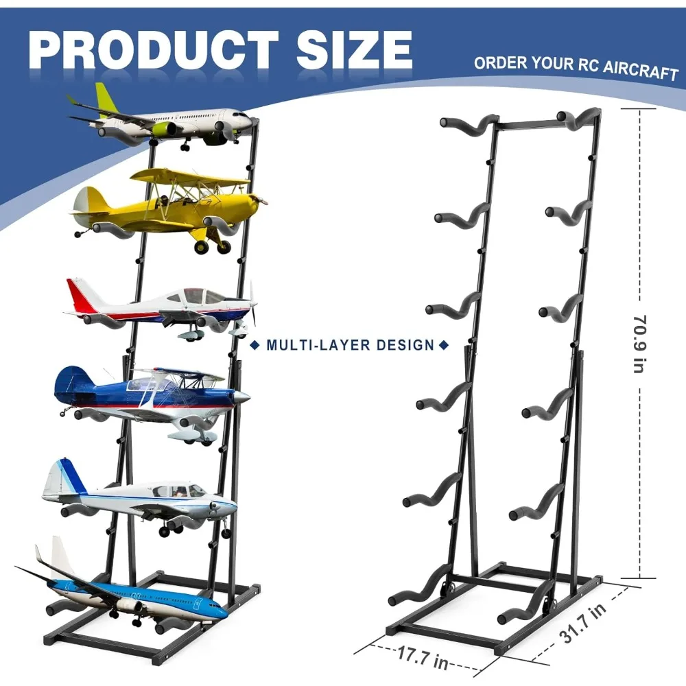 rc airplanes storage rack model airplane display stand 18" with adjustable shelves holds multiple remote control plane
