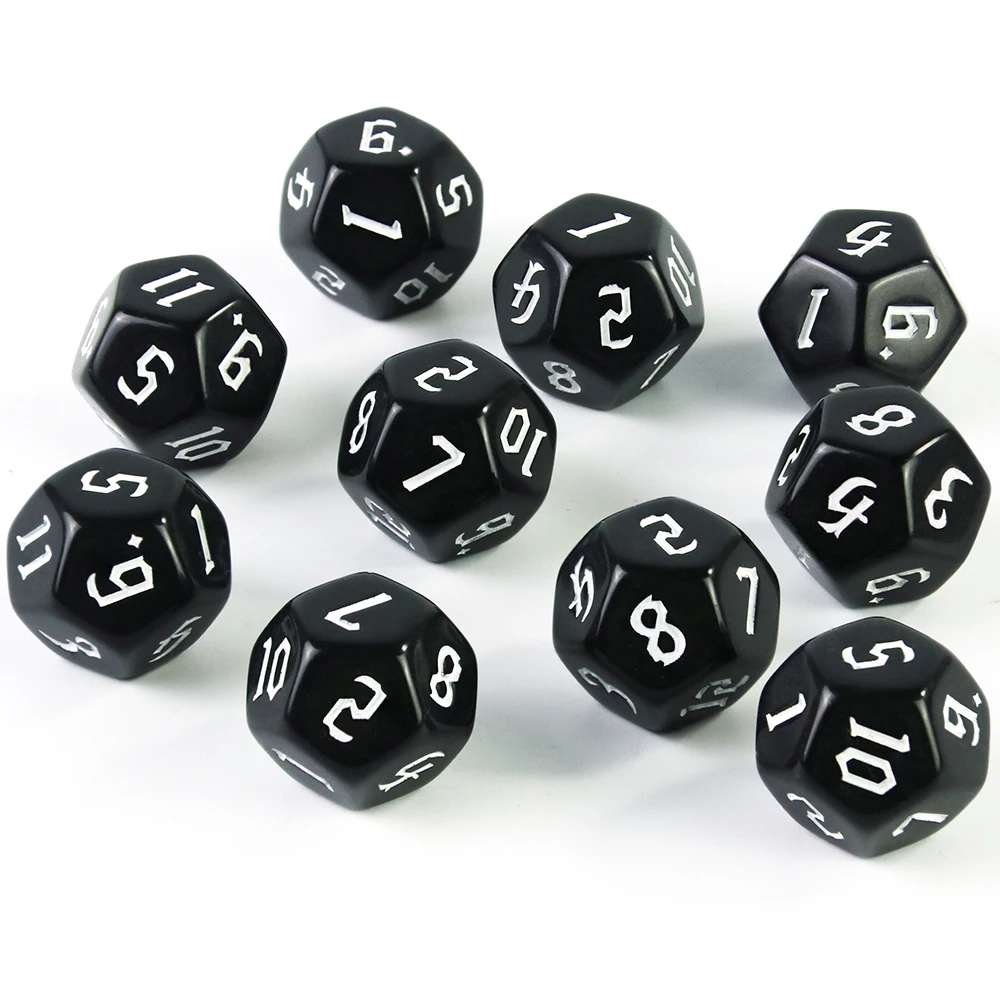 

Polyhedral D12 Dice Set 10pcs 12 Sided Games Dice for Board Game D&D RPG Role Playing Game Table Accessories