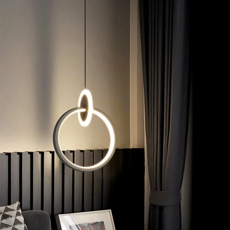 1 PC 현대적인 홈 데코 LED 조명 침실 램프 침대 옆 펜던트 라이트 램프 LED 샹들리에 실내 조명