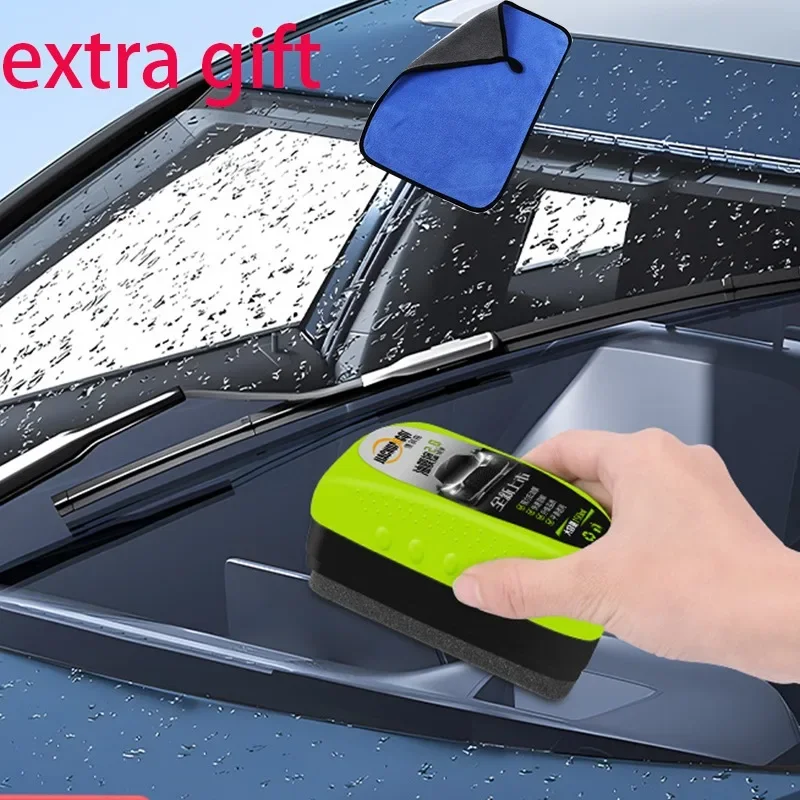 New Car Glass Oil Film Remover Automotive Glass Sponge Cleaning Brush Front Inner Windshield Oil Film Cleaner Clean Towel