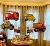 6pcs Car Balloons Big Construction Truck Fire Truck Train Ambulance School Bus Foil Balloons Vehicles Balloons For Kids Gifts 5