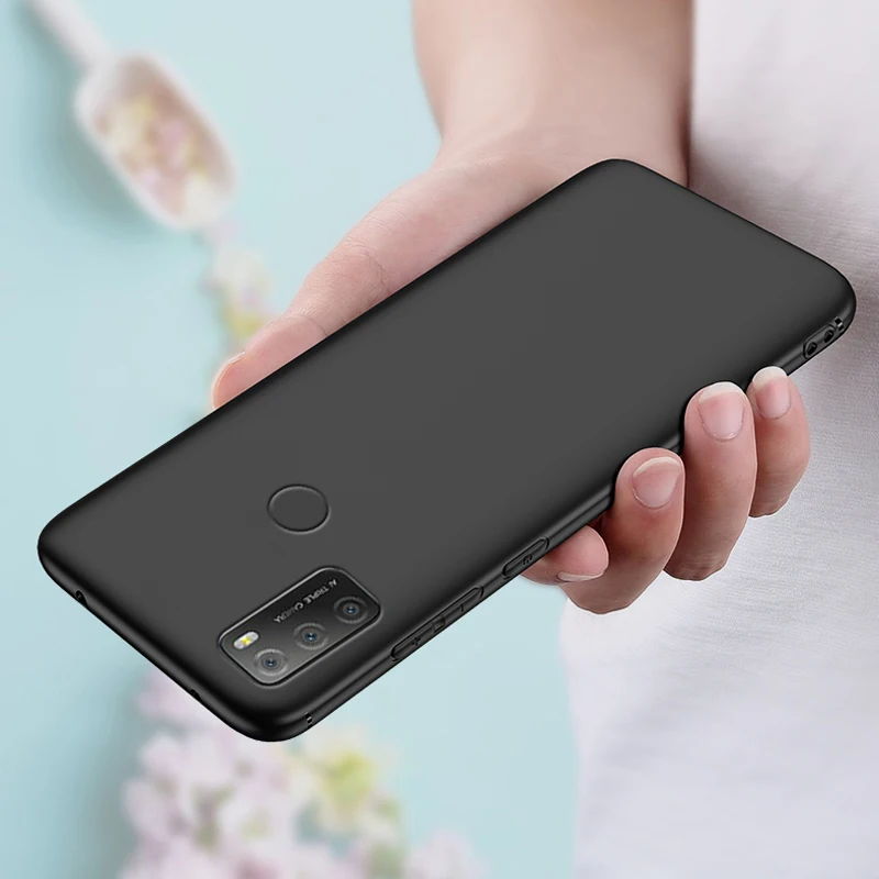 Stylish Soft Silicone Phone Case with Finger Ring for 6.52 Inch Devices - Red, Black, and Blue Options