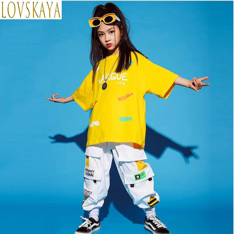 New hip-hop dance costumes T-shirts, workwear pants, jazz dance costumes for boys and girls
