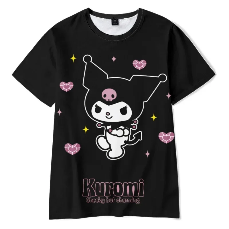thumbnail image 1 of 2023 Anime Cartoon Summer Kuromi Camiseta My Melody Hello Kitty 3D Impresión Dibujos Animados Ropa Niño Niña Niño Moda Camiseta Casual Top, 1 of 5