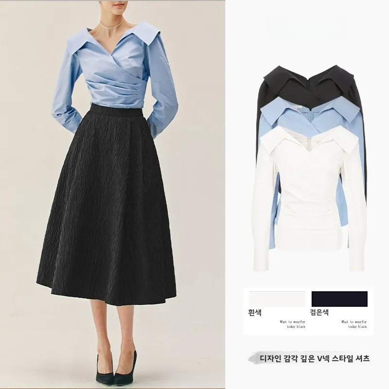 프리미엄 느낌 봄 가을 2026 신상 한국 스타일 긴팔 셔츠 디자인 슬리밍 틈새시장 폴리에스터 요가 피트니스웨어