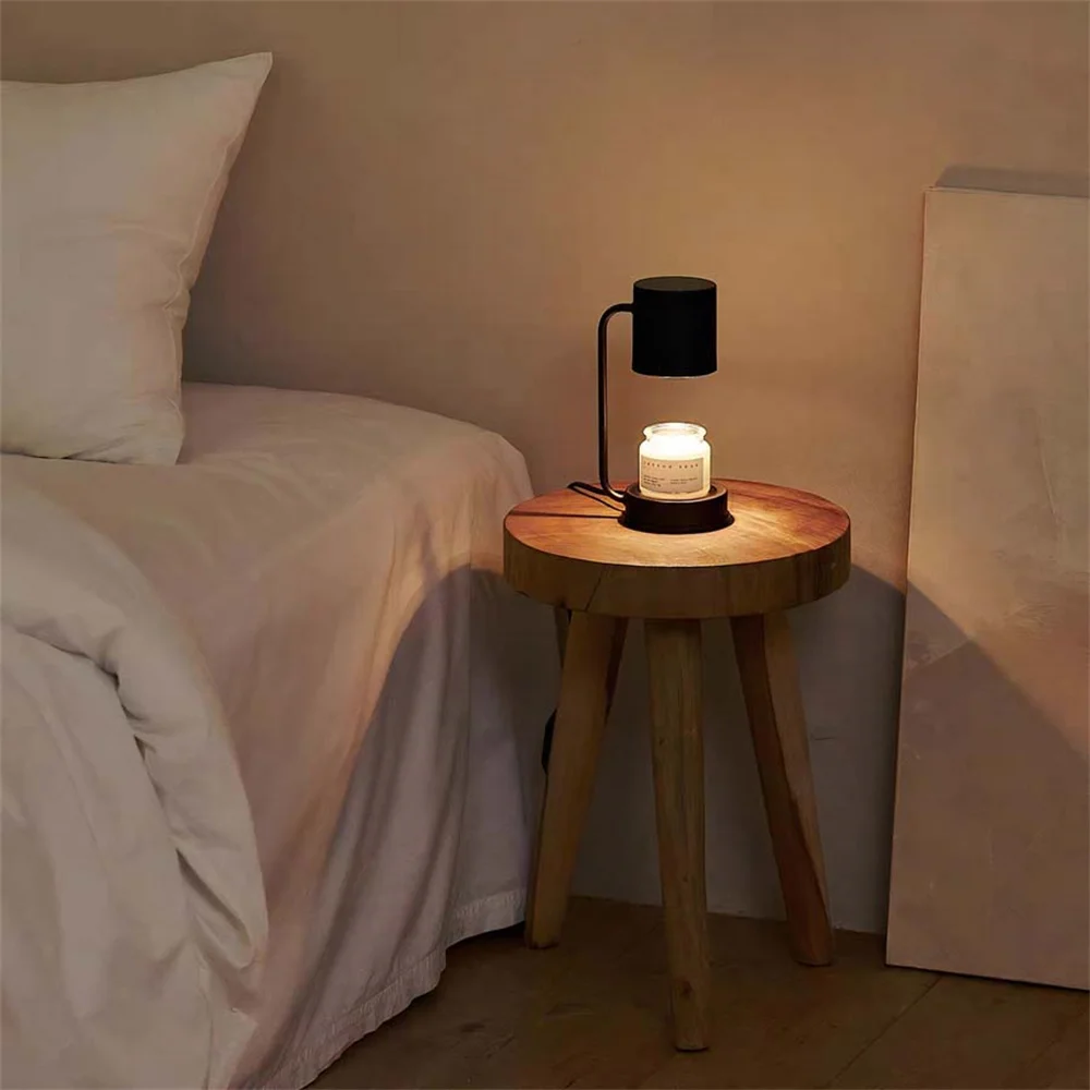 Table Lamp Modern Candle Warmer Lamp Metal Wax Burner Retro Melting Wax Lamp 220V Simple Table Fragrance Light Desk Decor Lighting